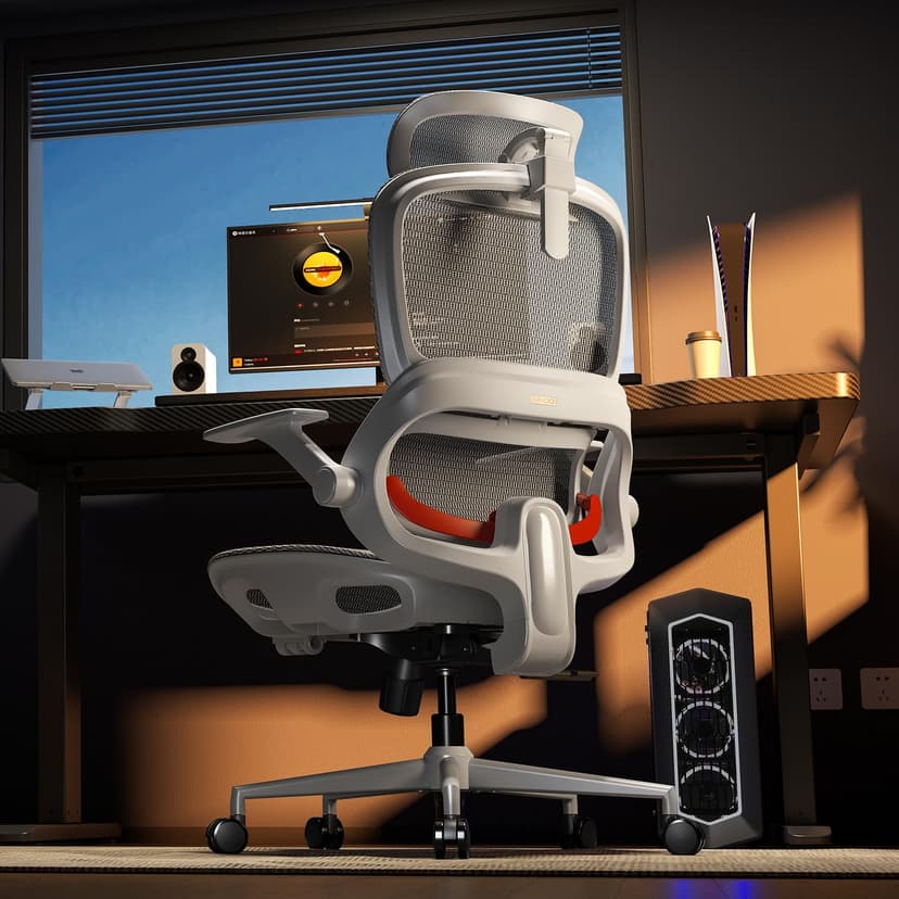 SIHOO B100 Ergonomic Office Chair, Comfy Desk Chair with Adaptive Dynamic Lumbar Support, Computer Chair with Extra Wide Headrest, Flip-Up Armrests, 90-135° Tilt Lock and Breathable Mesh Cushion - 3