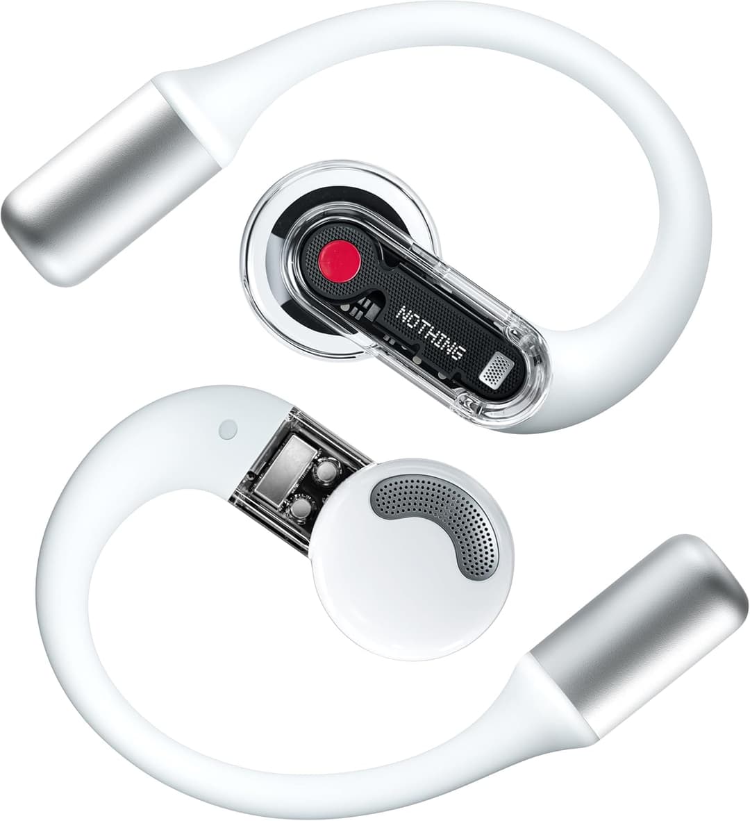 Nothing Ear (open) wireless open headphones with Dual mics and AI Clear Voice, Open Sound Technology, IP54 water resistant, 30 hours of playback and Advanced EQ - White