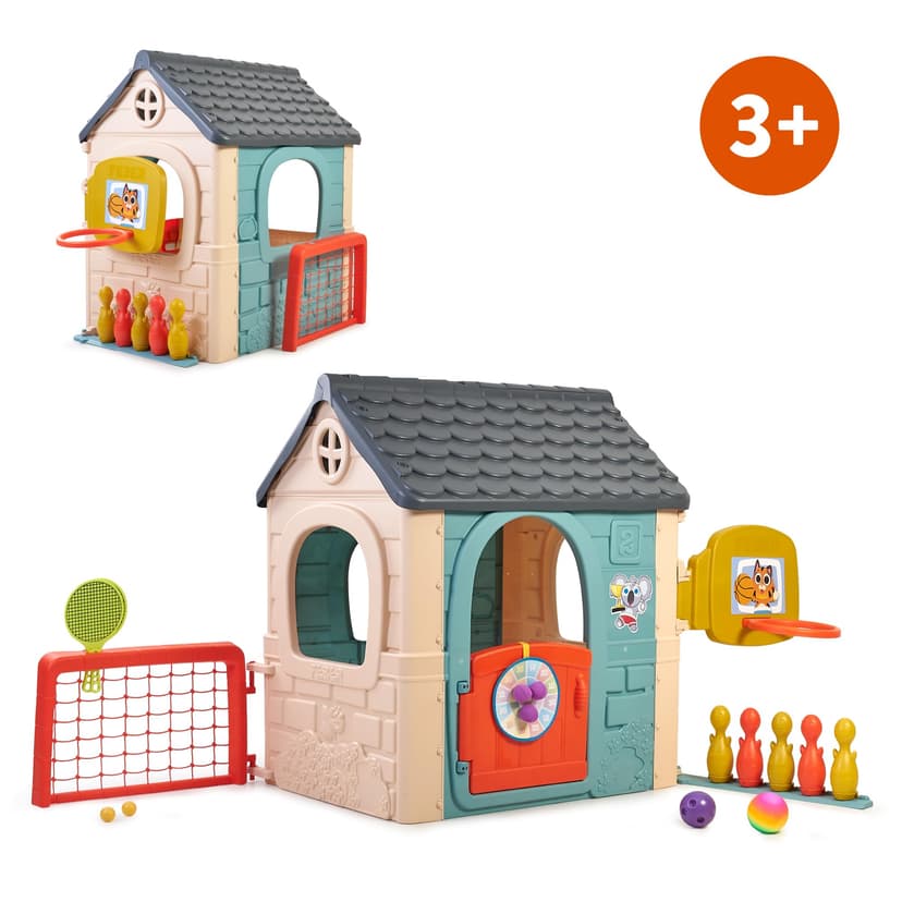 FEBER - Casual 6 Activities House, maisonnette avec 6 activités de Jeu, Accessoires Inclus pour Les Jeux, Couleurs résistantes à la lumière du Soleil, Montage Facile, +3 Ans, Famosa (FEH23000) - 2