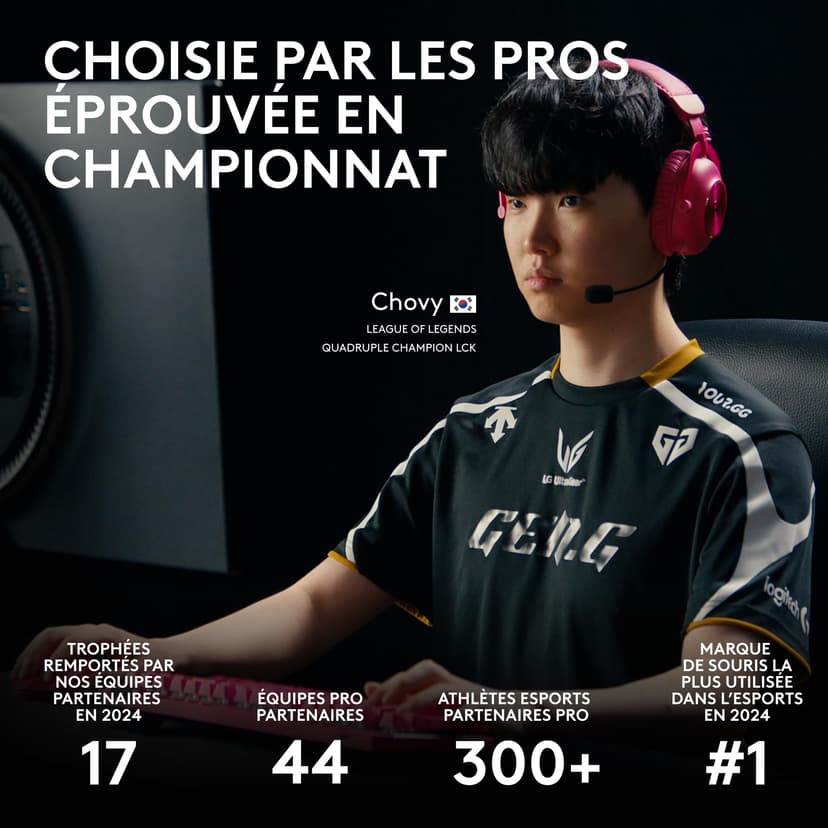 Logitech G PRO X SUPERLIGHT 2 DEX LIGHTSPEED, souris gaming sans fil, Est Europe Version, légère, 60 g, 5 boutons programmables, capteur 44k DPI, 8K Polling, USB-C, PC/Mac - Noir - 9
