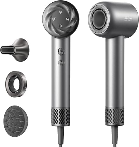 DREAME Hair Glory Mix High Speed Hair Dryer,3 Magnetic Parts,Perfume Infusion,Custom Perfumed Drying,NTC Temperature Control,300 Million Negative Ions/cm³,110,000rpm Motor,Black