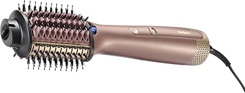 BaByliss Air Power Volume Blower Brush - Drying & Blow Drying, 2-in-1 - On Wet or Dry Hair, 3 Temperature Settings, Ionic & Ceramic, Gold, AS95E