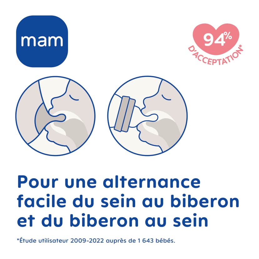 MAM | Lot de 2 biberons Easy Start Anti-Colique 2+ mois débit moyen (2 x 260 ml) Menthe + Coton – Biberon pour réduire les coliques et l'inconfort de bébé – Biberon bébé compatible avec l'allaitement - 4
