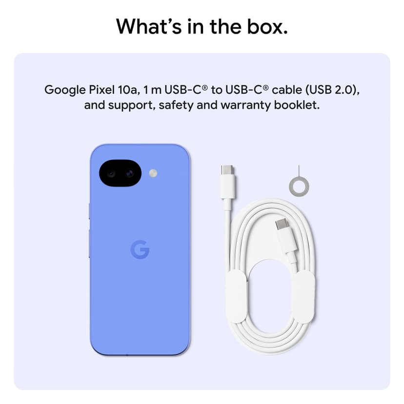 Google Pixel 10a - 7 years of new updates and features, 30+ hours battery, Camera Coach, Gemini Live, Pixel Safe - Obsidian, 128GB - 9