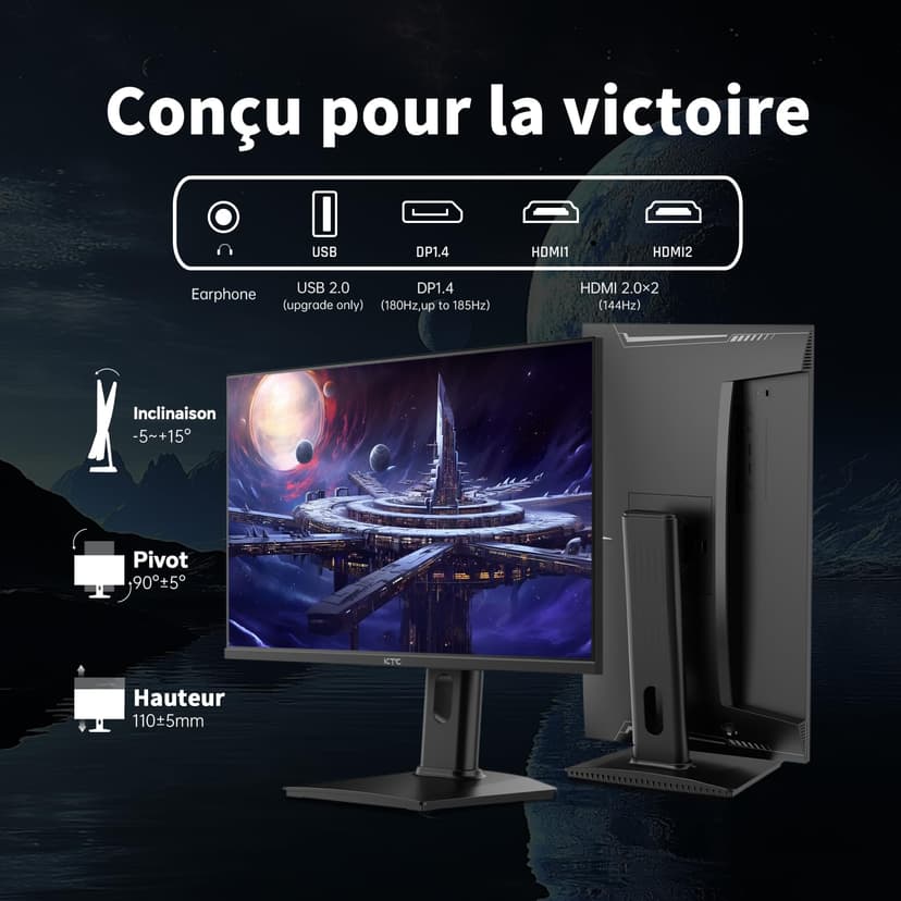 KTC 5K Monitor 27 Inch | Dual Mode 5K (5120x2880) @60Hz / 2K@120Hz Seamless Switching | | 99% DCI-P3, 100% sRGB, ΔE<2 | 1 x Full Function USB C, 2 x USB A 3.0 | HDR400 | Compatible with Mac Mini - 6