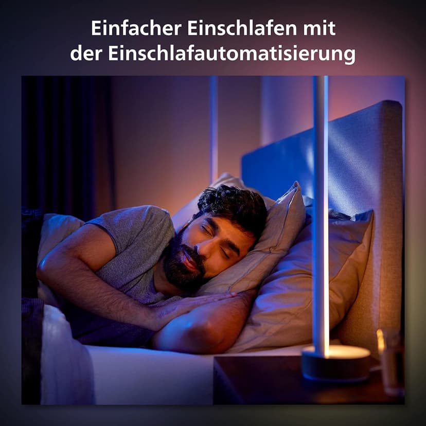 Philips Hue White and Color Ambiance, lampadaire Gradient Signe, base ton bois, compatible Bluetooth, fonctionne avec Alexa, Google Assistant et Apple Homekit - 5