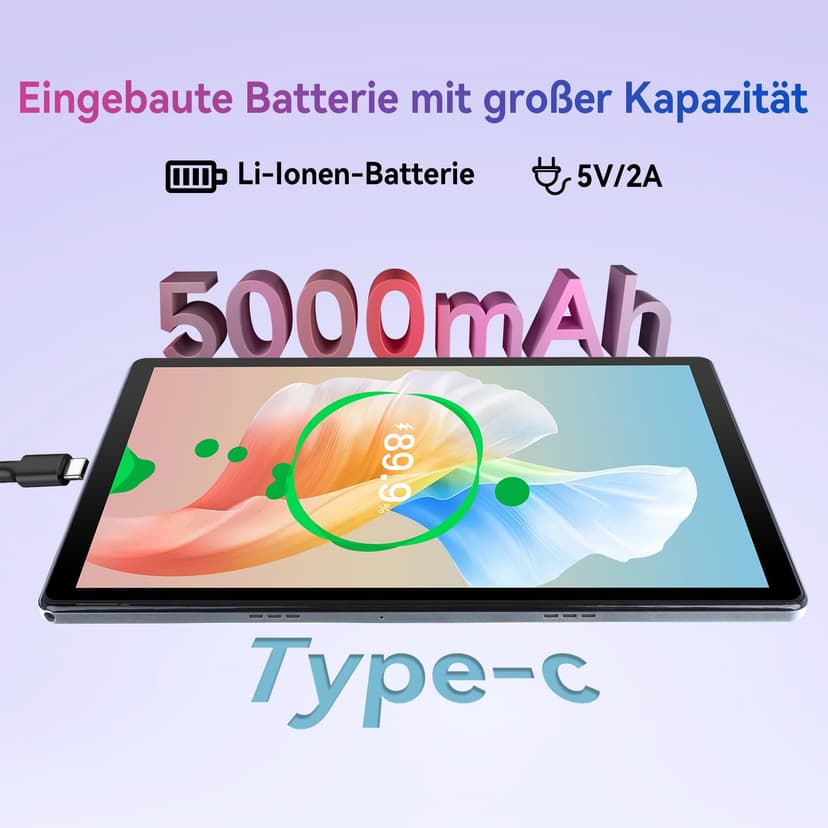 Ainmel Tablette Android, 10 Pouces avec processeur Octa-Core, 10GB RAM 128GB ROM, 1TB TF Card Expand, 1280x800 IPS HD Touchscreen, 5G/2.4G WiFi, BT 5.0, 5MP+8MP Dual Camera Android Tablette (Gris) - 6
