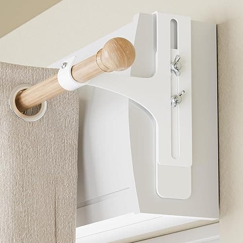 Curtain Rod Holder without Drilling, Bracket for Roller Shutter Box, Curtain Rod Holder, No Drilling, Bracket for Roller Shutter Box, White