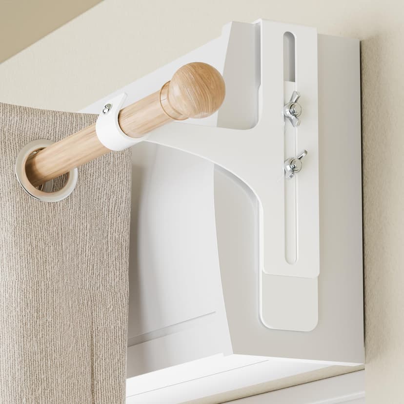 Curtain Rod Holder without Drilling, Bracket for Roller Shutter Box, Curtain Rod Holder, No Drilling, Bracket for Roller Shutter Box, White - 1