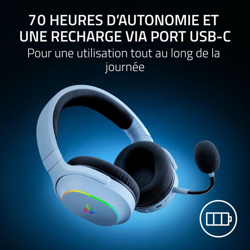Razer Barracuda X Chroma - Casque de Jeu multiplateforme sans Fil avec 6 Zones Chroma RGB (SmartSwitch Hyperspeed & Bluetooth, 40mm Drivers, Micro cardioïde HyperClear détachable) Blanc - 7