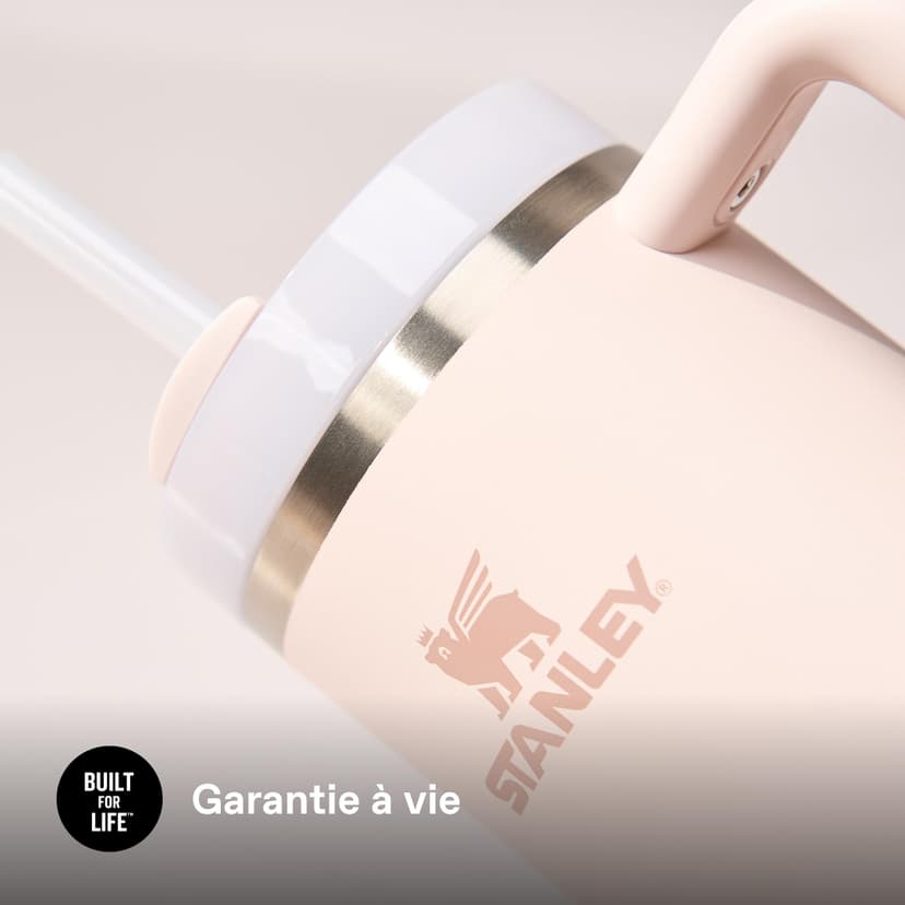 STANLEY 1913 Quencher H2.0 FlowState Mug Isotherme avec Paille 1.2L - Froid Pendant 11 Heures - Glacé Pendant 48 Heures - Thermos Lavable au Lave-Vaisselle - Gourde Inox Sans BPA - Rose Quartz - 7