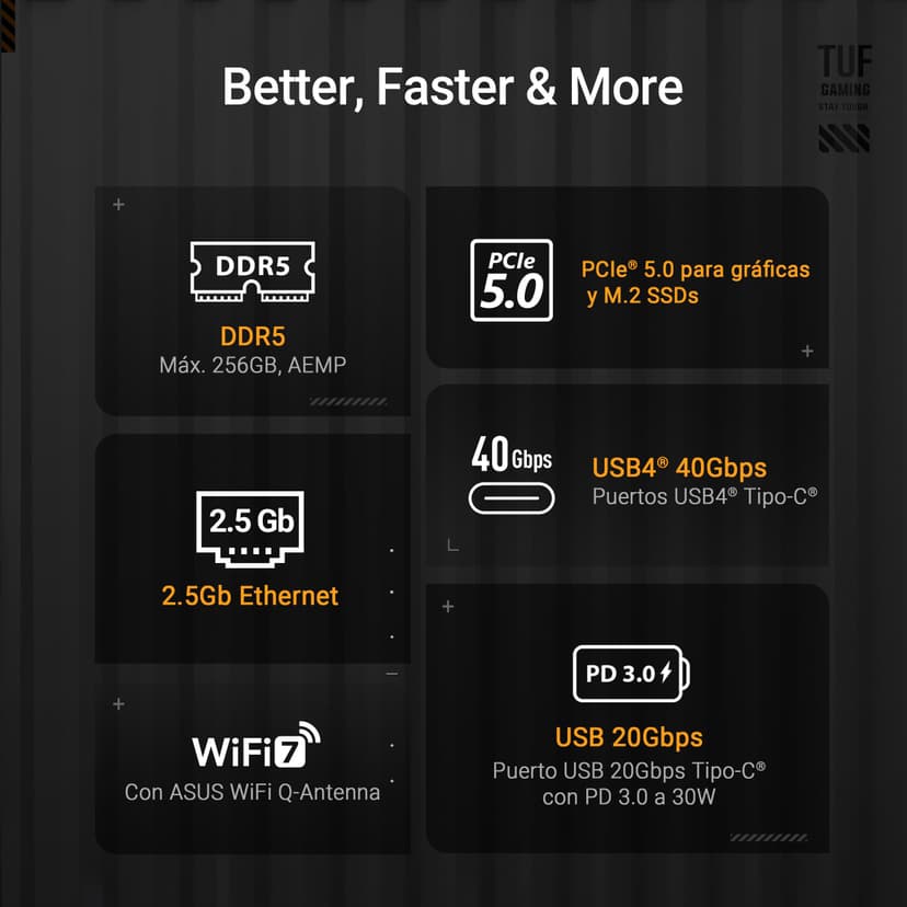 ASUS TUF Gaming X870E-PLUS WIFI7 AMD X870E Socket AM5 ATX (MB ASUS TUF Gaming X870E-PLUS WIFI7) - 7