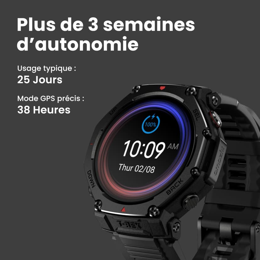 Amazfit T-Rex 3 Pro Outdoor Smart Watch 48mm Sapphire AMOLED Display, Ti Bezel, Dual Band GPS, Offline Maps, 25 Days Battery, Built-in Flashlight, 10 ATM, 180+ Sports Mode for Android & iPhone - 4