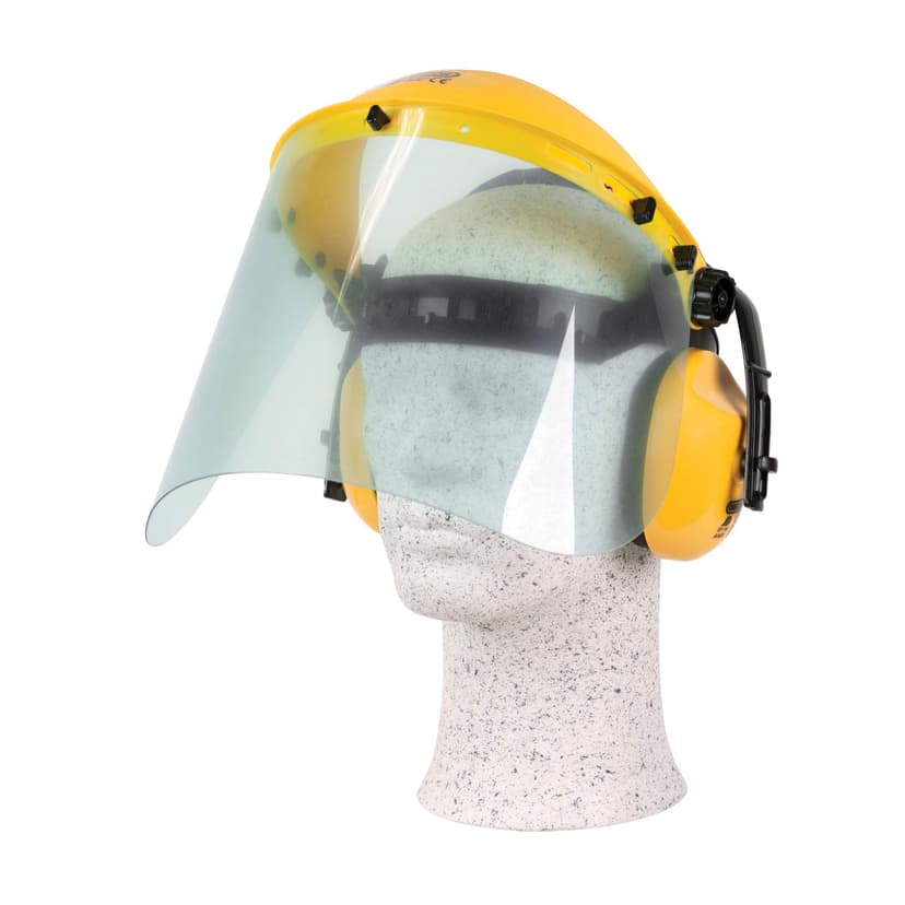 Oregon Browguard, Ear Protection & Clear Visor Combination PPE, Adjustable Safety Face Shield with Noise Cancelling Ear Muffs Attached to a Head Guard, For Forestry, Gardening, Loggers, DIY, One Size - 2