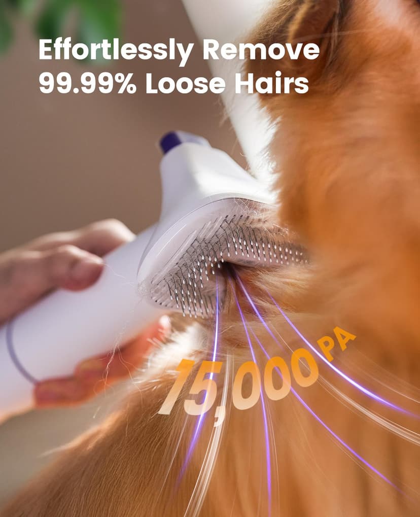 oneisall Aspirateur Poil de Chien et Chat, Aspirateur Poils d'animaux avec la Brosse, 12000Pa Puissance d'Aspiration, Elimine 99.99% des Poils d'animaux avec 4 Accessoires de Soins, 1.5L Capacité - 3