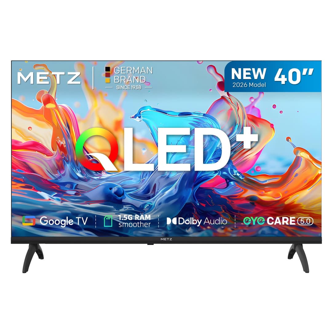 Metz 40 Pouces (100 cm) Smart TV FHD Google Television LED, Gen 6 QLED +, HDR 10 Dolby Audio Bluetooth 5,1 EyeCare Tuner DVB-T/T2/C/S/S2 CI+, 1.5GB RAM Amélioration (40MQH7000Y, 2026 Nouveau Modèle)