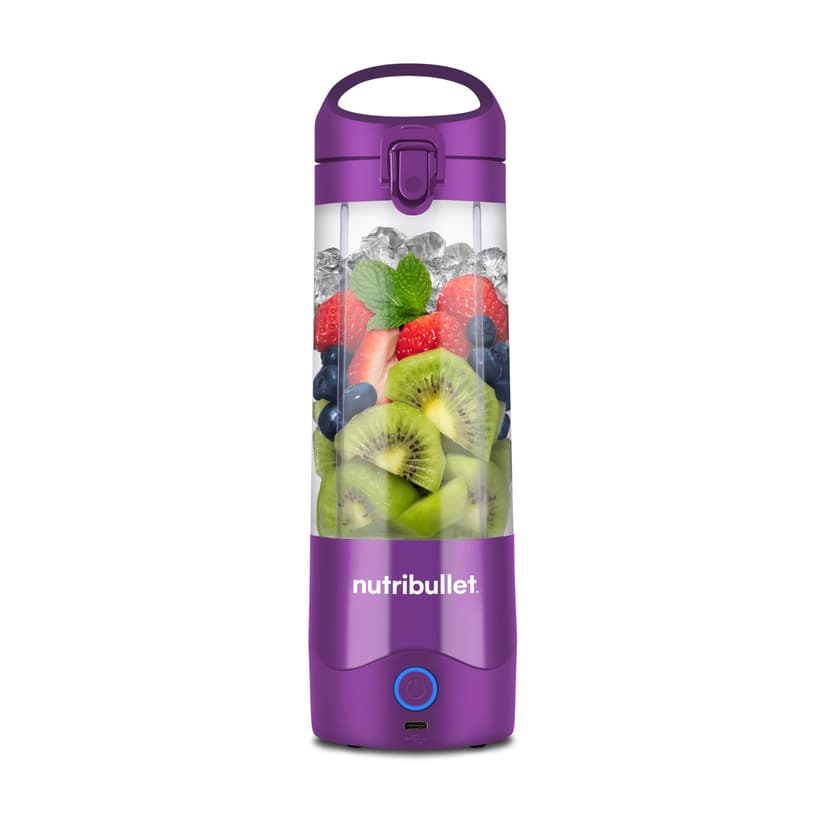 NutriBullet Portable Blender, Portable Blender, 475ml BPA Free, Mini Blender, Multifunction Blender, USB-C Charger, Over 15 Mixing Cycles, Purple, NBP003PU - 1