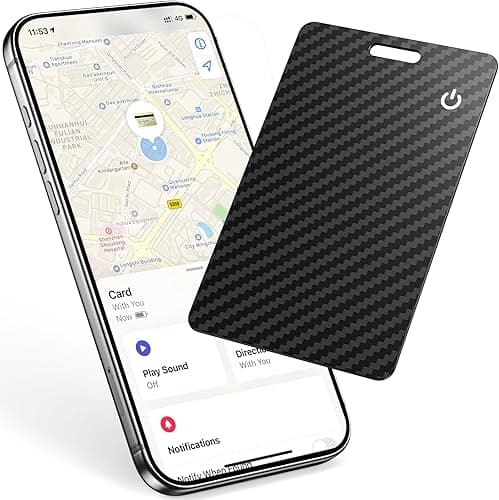 Smart Air Tracker Card Tag, Rechargeable Wallet Tracking Card Compatible with Apple Where Is (iOS Only), Slim Wallet Locator 1.7 mm for Bag, Luggage, Passport