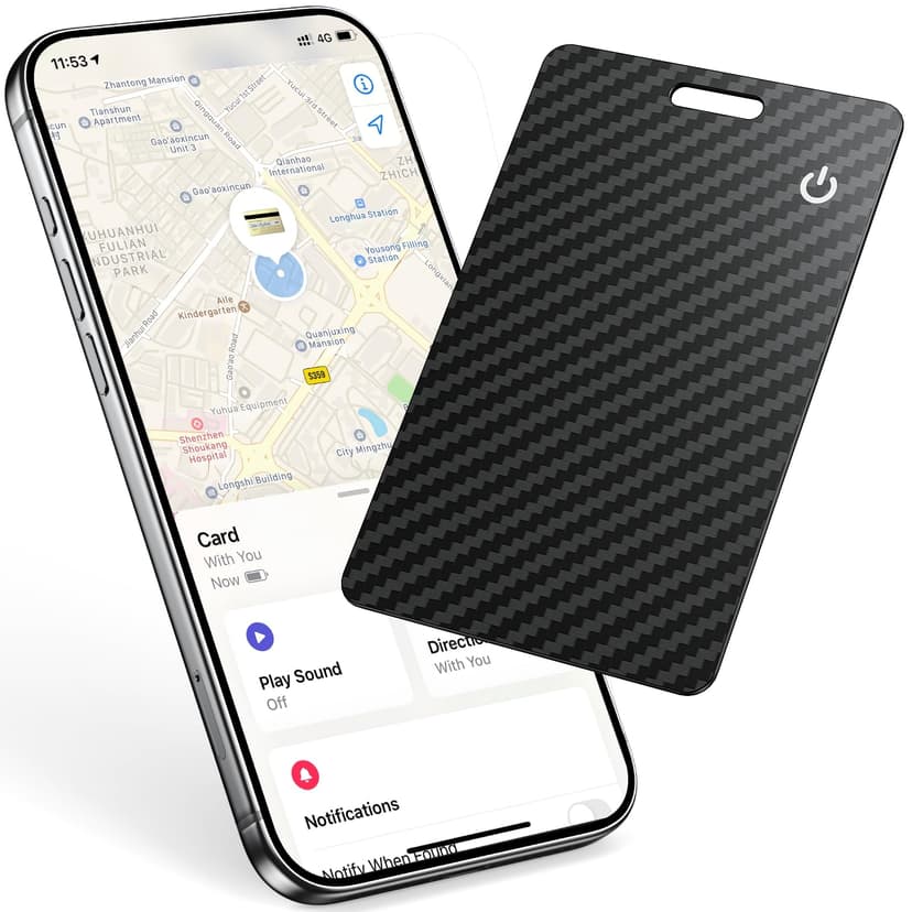 Smart Air Tracker Card Tag, Rechargeable Wallet Tracking Card Compatible with Apple Where Is (iOS Only), Slim Wallet Locator 1.7 mm for Bag, Luggage, Passport - 1