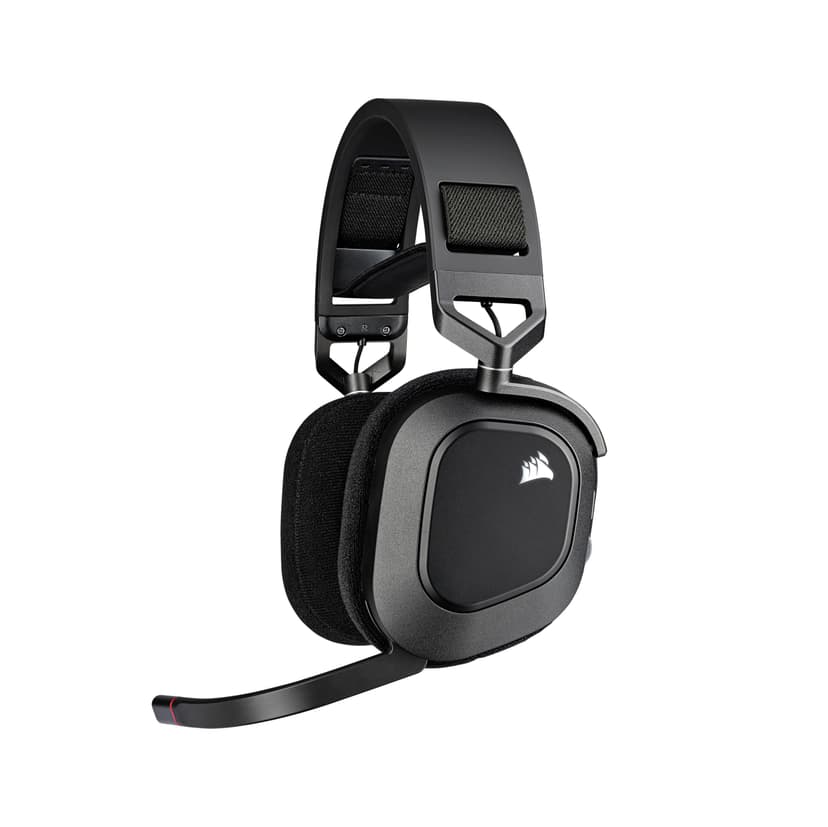 Corsair HS80 RGB Wireless Casque Gaming Premium avec Dolby Atmos Audio (Faible Latence, Microphone Omnidirectionnel, sans Fil Jusqu'à 18 Mètres, 20 Heures d'autonomie, Compatibilité PS5/PS4) Carbone - 1