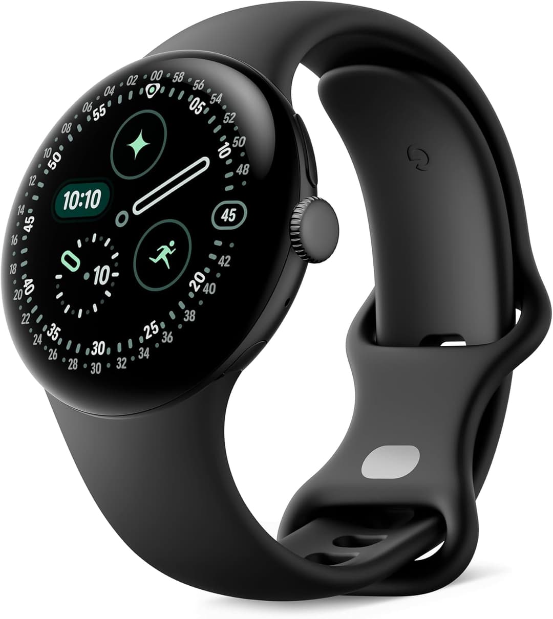 Google Pixel Watch 4 (41 mm) - Android smartwatch with Domed Display, Comprehensive Health and Fitness Tracking and Help from Gemini - Matte Black Aluminium Case - Obsidian Active band - LTE