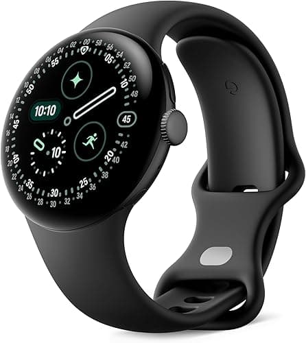 Google Pixel Watch 4 (41 mm) - Android smartwatch with Domed Display, Comprehensive Health and Fitness Tracking and Help from Gemini - Matte Black Aluminium Case - Obsidian Active Band - Wi-Fi