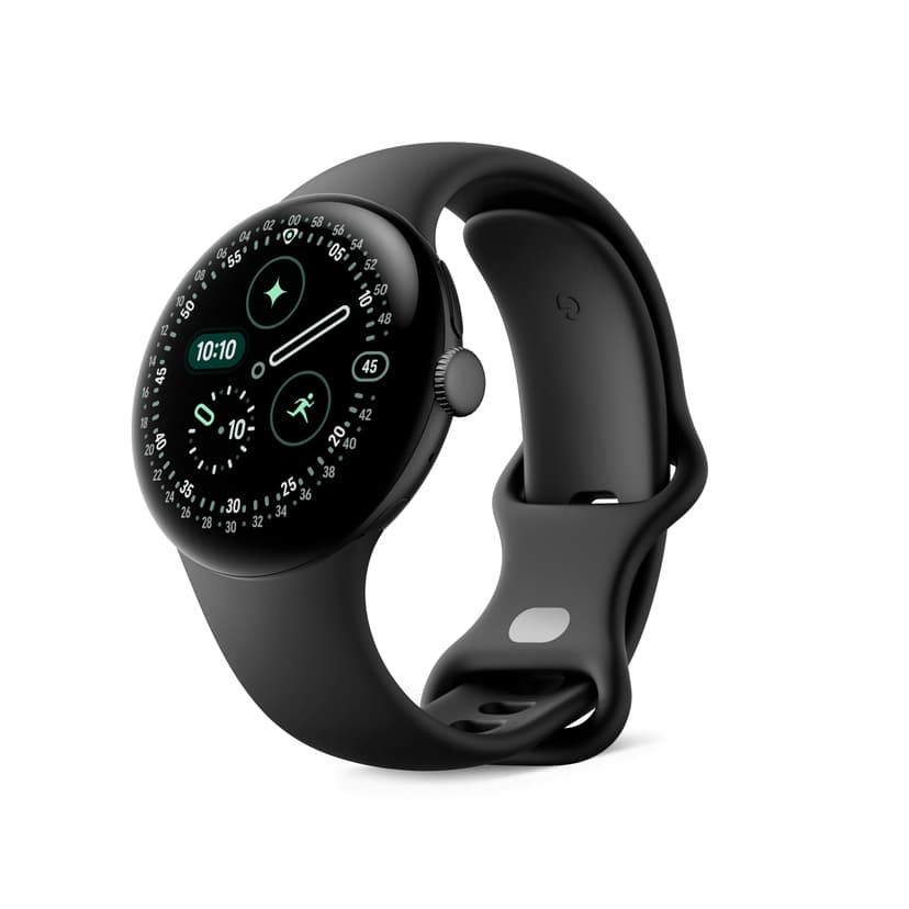 Google Pixel Watch 4 (41 mm) - Android smartwatch with Domed Display, Comprehensive Health and Fitness Tracking and Help from Gemini - Matte Black Aluminium Case - Obsidian Active Band - Wi-Fi - 1