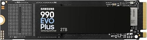 Samsung 990 EVO Plus, 2TB, PCIe 4.0 x4 / 5.0 x2, NVMe2.0 (up to 7250 MB/s), NVMe M.2 (2280), Internal Solid State Drive (SSD), MZ-V9S2T0BW
