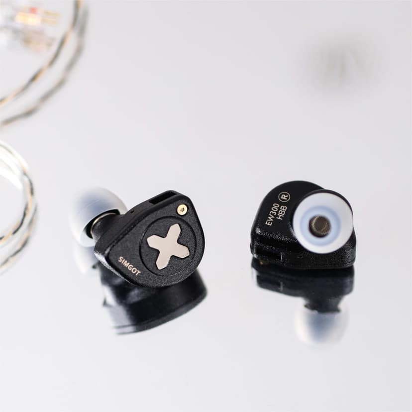 Linsoul SIMGOT EW300 1DD+1Planar+1PZT Hybrid Driver In Ear Monitor, Wired Earbuds IEM, Gaming Earbuds with Detachable Nozzles, Silver-Plated OFC IEM Cable (HBB Edition) - 6