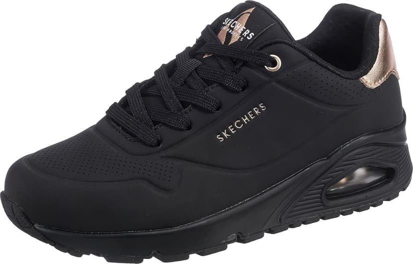 Skechers Women's Uno Golden Air Trainers, Black Durabuck/Mesh Trim, 4 UK - 1