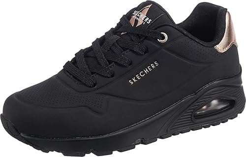 Skechers Women's Uno Golden Air Trainers, Black Durabuck/Mesh Trim, 4 UK