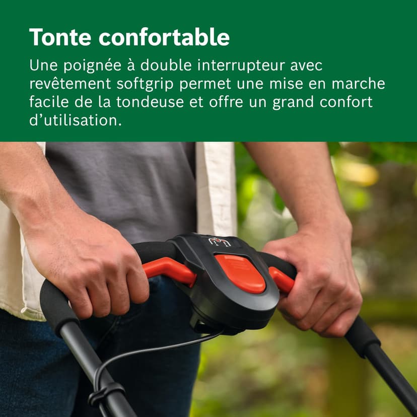 Bosch cordless lawnmower ROTAK18V2-38 (cutting width: 38 cm, cutting height: 30-75 mm, 40 l fabric grass catcher, mulch plug, including 2 x 18V battery and charger) - 5