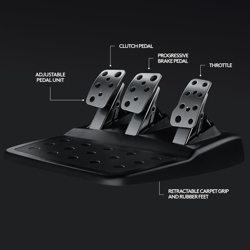 Logitech G G29 Driving Force Racing Wheel and Floor Pedals, Real Force Feedback, Stainless Steel Paddle Shifters, Steering Wheel Cover for PS5, PS4, PC, Mac - Black - 7