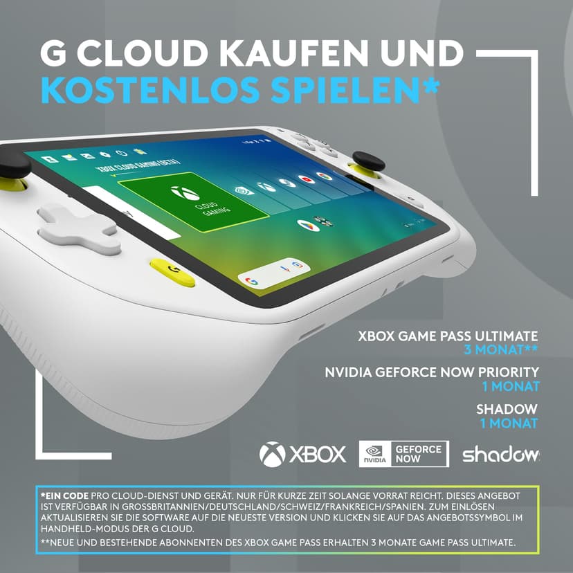 Logitech G CLOUD Console Portable, Système de Jeu Portable Longue Autonomie, Écran tactile 1080P de 18 cm, Design Léger, Xbox Cloud Gaming, NVIDIA GeForce NOW, Google Play - Blanc - 2