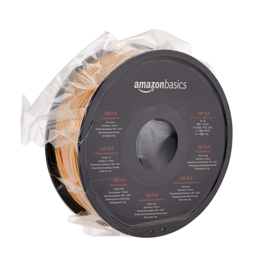 Amazon Basics Filament PLA pour imprimante 3D, diamètre 1.75 mm, doré soyeux, bobine de 1 kg - 6
