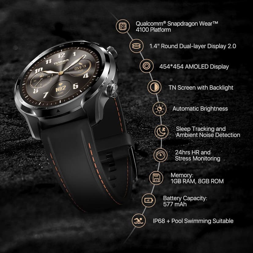 Ticwatch Pro 3 GPS - Smartwatch Shadow Black - 3