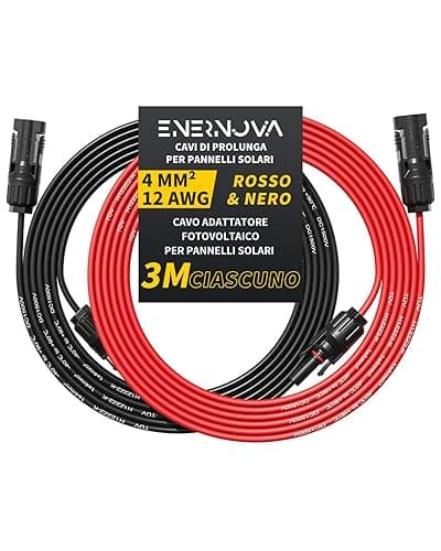 Câble Solaire 4mm²/6mm², Cable Panneau Solaire 1/2/3/5/8/10/12/15/18/20M, IP67 Étanche, Câble d'extension de Câble Solaire avec Connecteurs Mâles et Femelles pour Panneau Solaire(4mm² 3M)