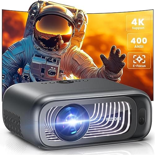 Proiettore FUDONI con WiFi 6 e Bluetooth dual-way, 650ANSI nativo 1080P 4K, supporto per video esterni con schermo massimo 300 pollici, per iOS/Android/TV Stick/HDMI/USB/laptop