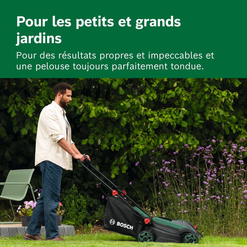 Bosch cordless lawnmower ROTAK18V2-38 (cutting width: 38 cm, cutting height: 30-75 mm, 40 l fabric grass catcher, mulch plug, including 2 x 18V battery and charger) - 4
