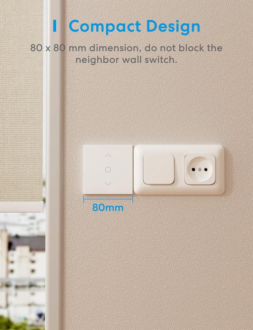Meross Smart Roller Shutter Switch (NEUTRAL WIRE REQUIRED), Curtain Switch Compatible with Alexa and Google Home, Percent Control, Voice Control and Remote Control (2) - 8