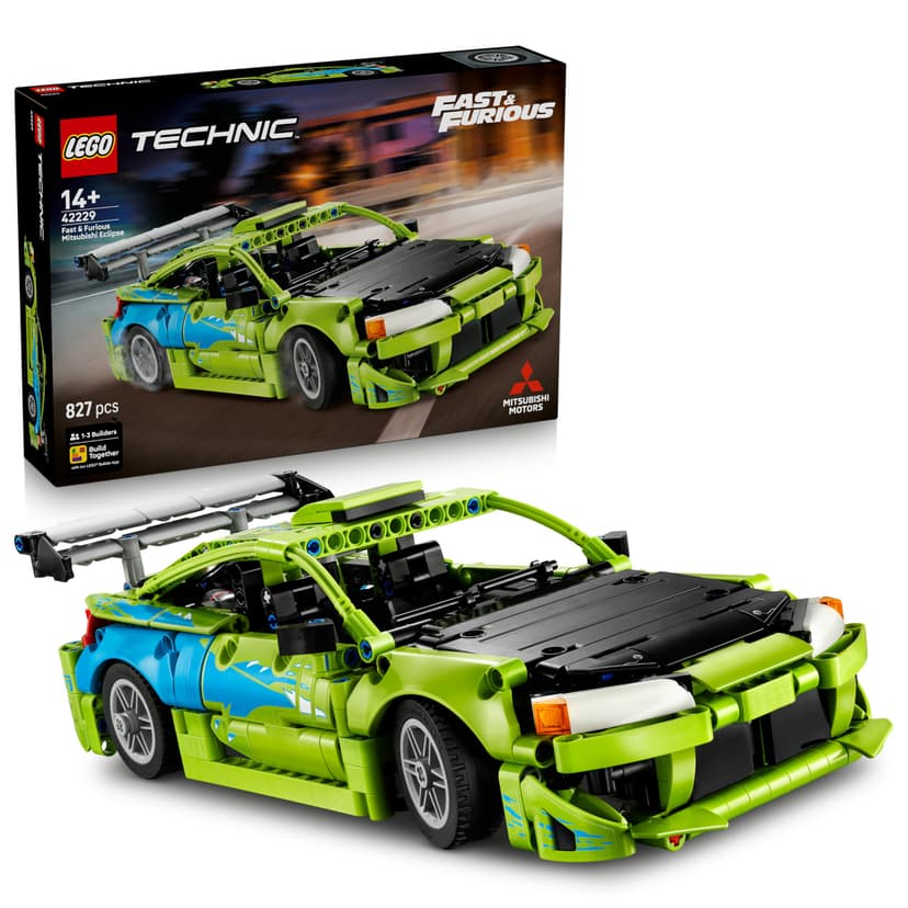 LEGO Technic Fast and Furious Mitsubishi Eclipse Car Model Kit - Collectible STEM Set incl. Steering & 2 NOS Bottles - Gift for 14+ Year Old Teenage Boys & Adult Movie Fans - 42229 - 1