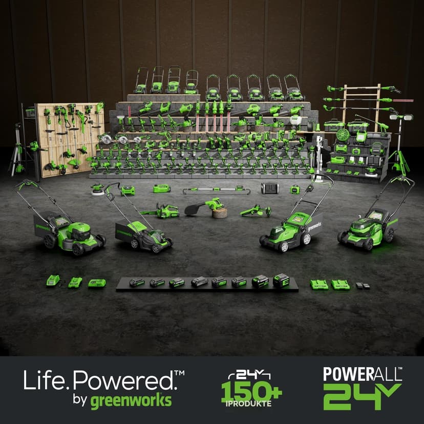 Greenworks Batterie 24V - Puissante Batterie Rechargeable Greenworks pour tous les Outils de Jardin 24V, Batterie Lithium-Ion 4Ah, Chargement Rapide, 3 Niveaux de Charge LED, Garantie 2 Ans - G24B4 - 9
