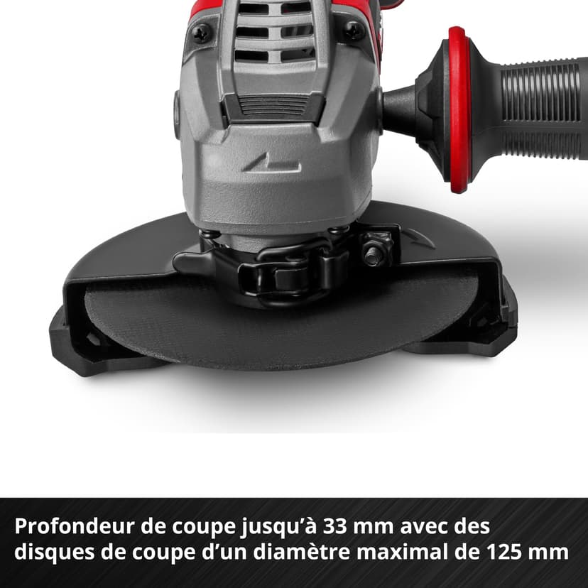Einhell Professional Meuleuse d’angle sans fil TP-AG 18/125 CE Q Li Power X-Change (18 V, 900 W, Ø 125 mm, prof. de coupe 33 mm, moteur sans charbon, sans disque de coupe ni batterie) - 8
