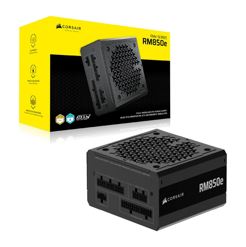 CORSAIR RM850e (2025) Fully Modular Low-Noise ATX Power Supply with 12V-2x6 Cable – ATX 3.1 & PCIe 5.1 Compliant, Cybenetics Gold Efficiency, 105°C-Rated Capacitors, Modern Standby Mode – Black - 7