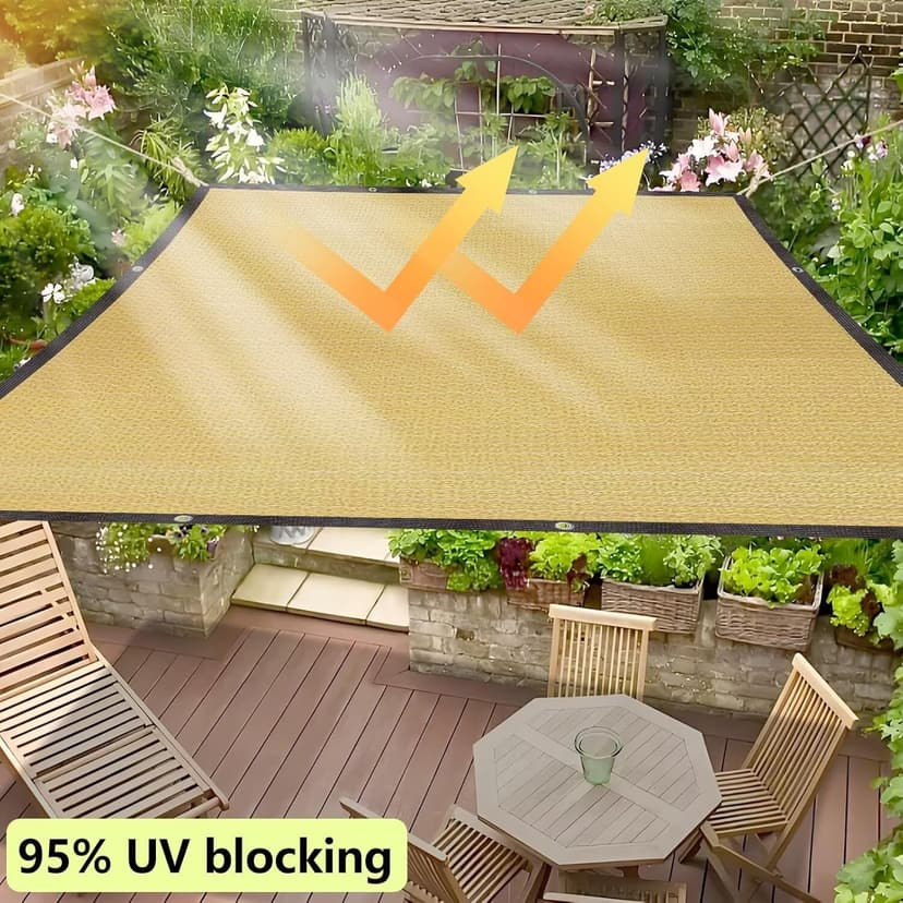 Rectangular Sun Sail, Shade Net, Sun Protection, Weather Protection, 90% Shade Net for Garden, Greenhouse, Patio, Patio and Camping - 8