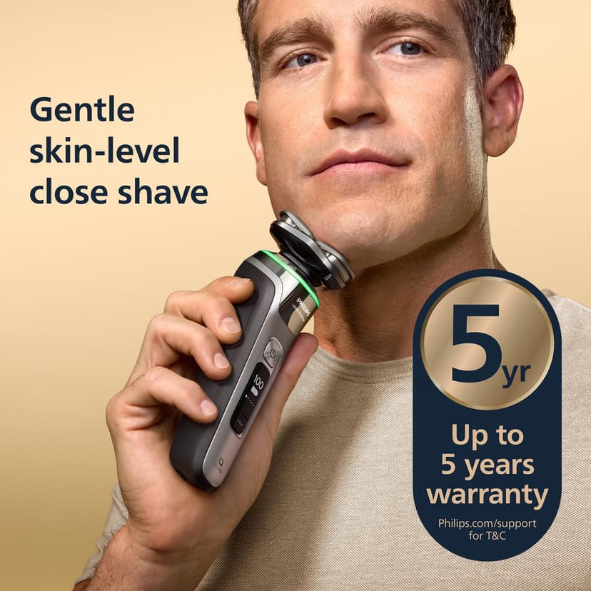 Philips Shaver i9000 Prestige, Wet & Dry Electric Shaver, Dark Slate, with Skin IQ Technology, Triple Lift & Cut System, 360 Rotating Dual SteelPrecision Blades, Quick Clean Pod, Model XP9202/30 - 2