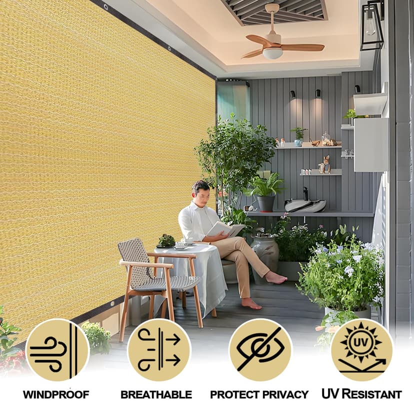 Rectangular Sun Sail, Shade Net, Sun Protection, Weather Protection, 90% Shade Net for Garden, Greenhouse, Patio, Patio and Camping - 7