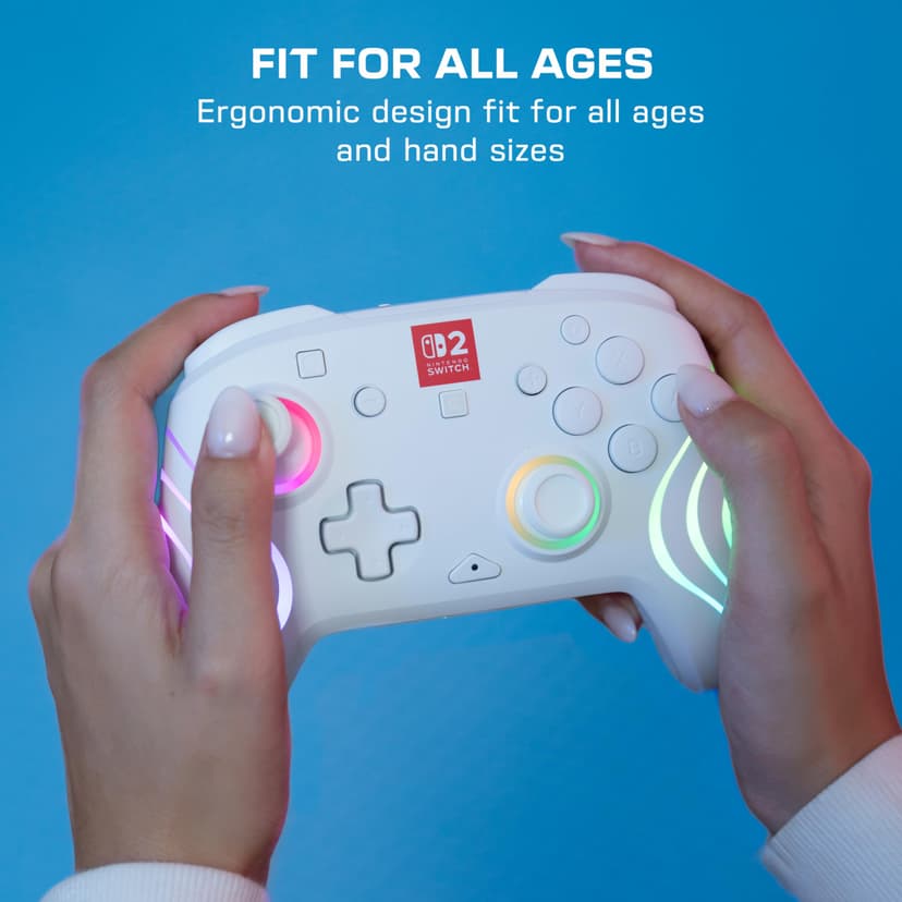 Turtle Beach Afterglow Wave White Wireless RGB Gaming Controller. Officially Licensed for Nintendo Switch 2 - 6