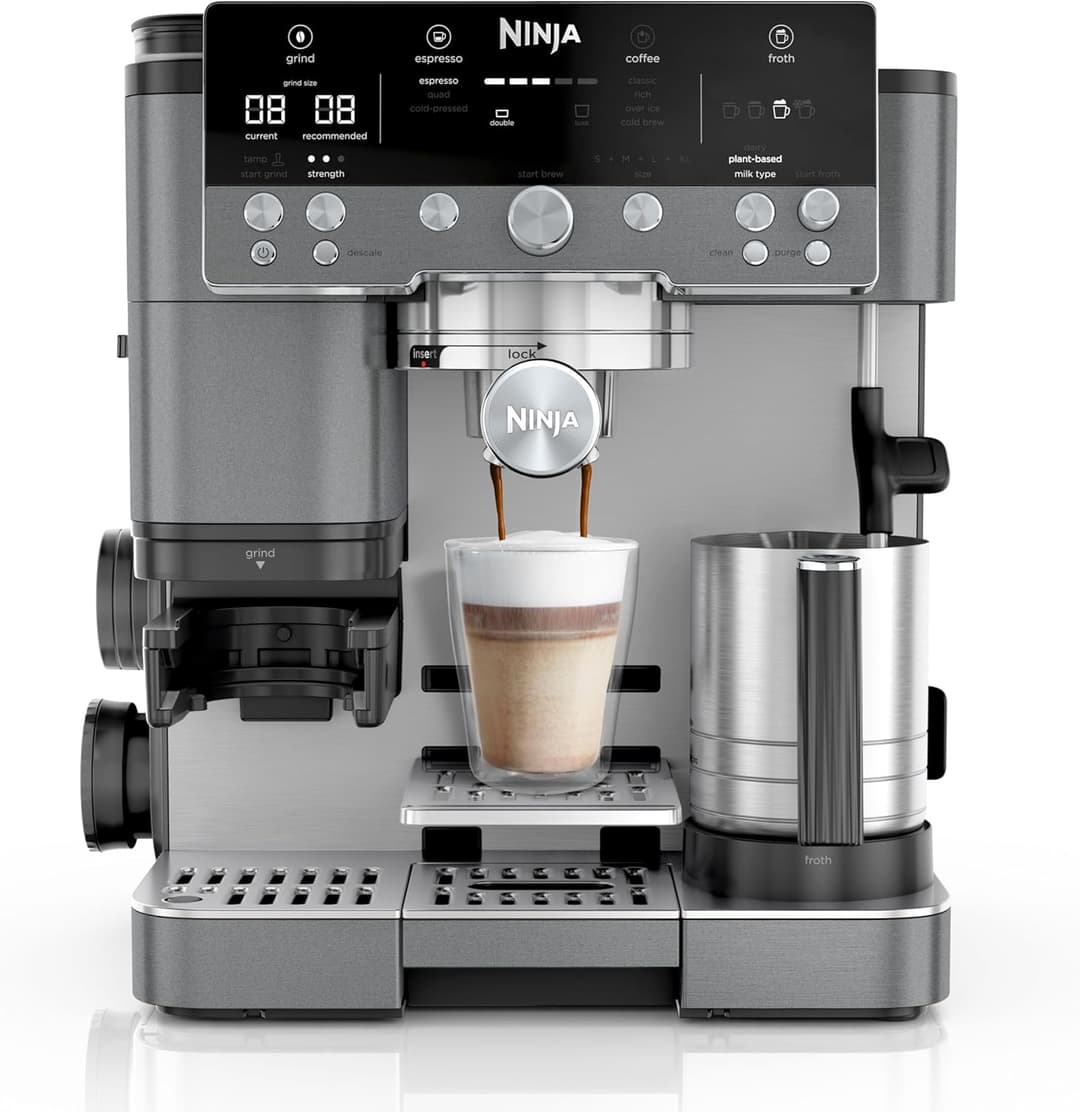 Ninja Luxury Premier 3-in-1 Coffee Maker, Espresso, Cold Brew Coffee and Filter Coffee, 4 Automatic Foam Presets, Dark Grey ES601EUGM
