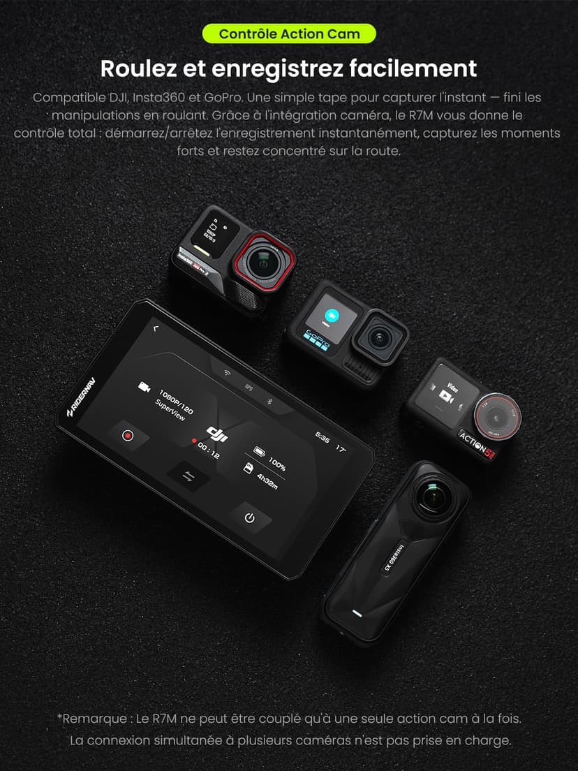 RiderNav R7M 7" CarPlay et Android Auto sans Fil pour Motos BMW - Commande Native Wonder Wheel & Action Camera | Lecture des Données en Temps Réel (TPMS/RPM) | Mises à Jour OTA | GPS IP69K | Nav Pre - 8